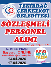 ÇERKEZKÖY BELEDİYESİ MÜHENDİS İSTİHDAM EDECEK