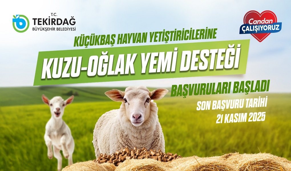 HAYVAN YETİŞTİRİCİLERİNE KUZU-OĞLAK YEM DESTEĞİ BAŞVURULARI BAŞLADI