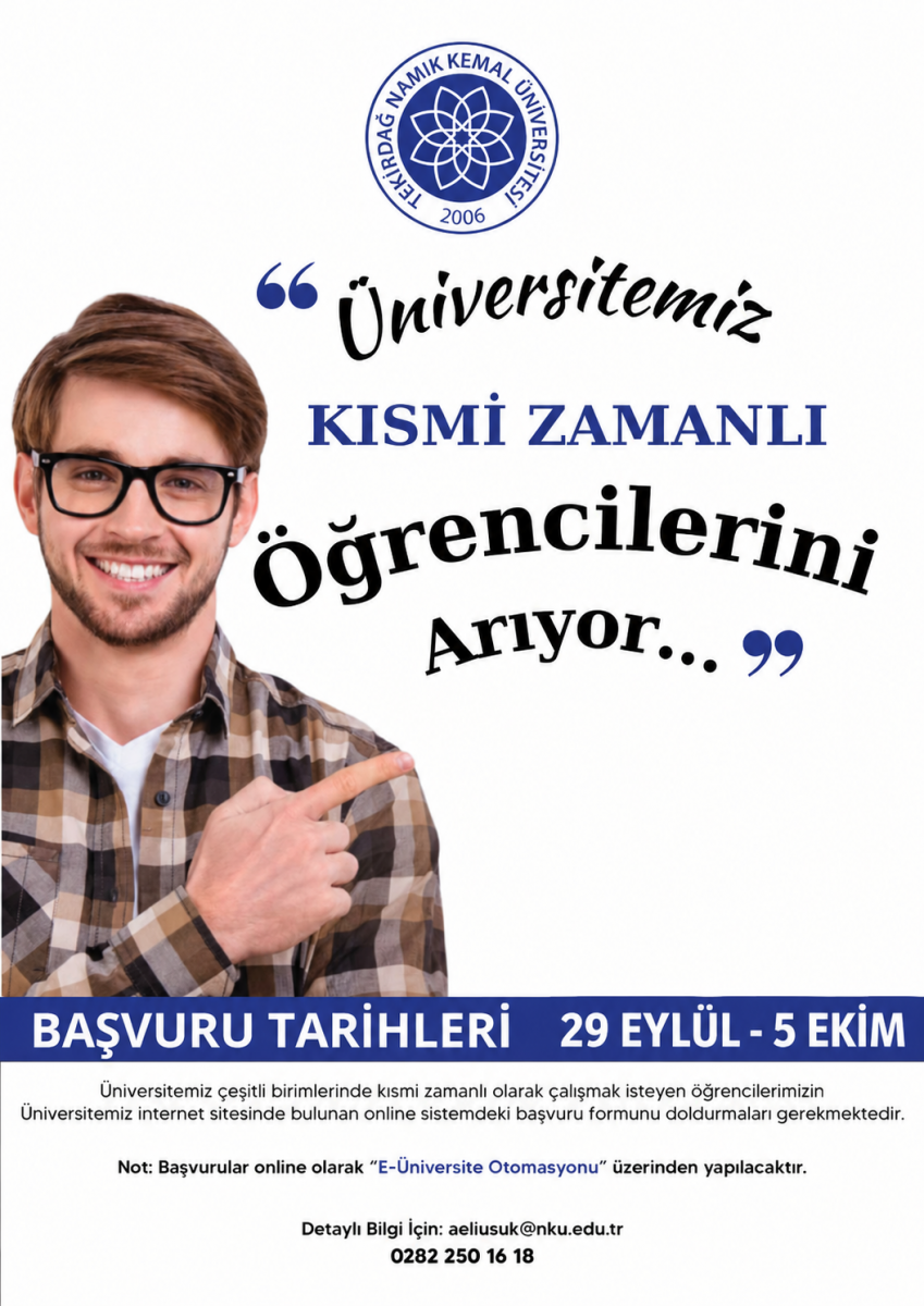 NKÜ'DEN İŞ ARAYAN ÖĞRENCİLERİNE ÇAĞRI