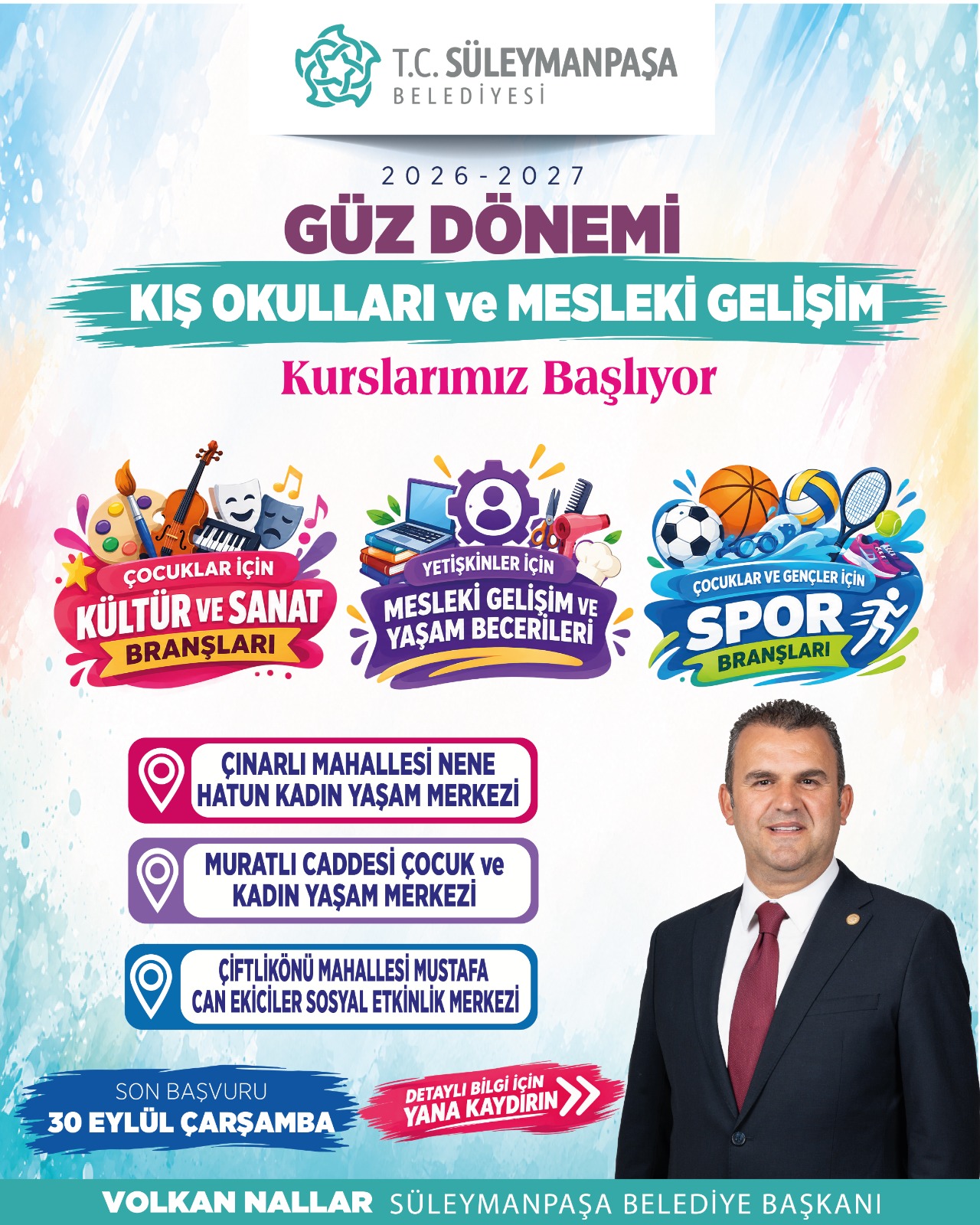 Süleymanpaşa Kış Okulları Güz Dönemi Kayıtları Başladı